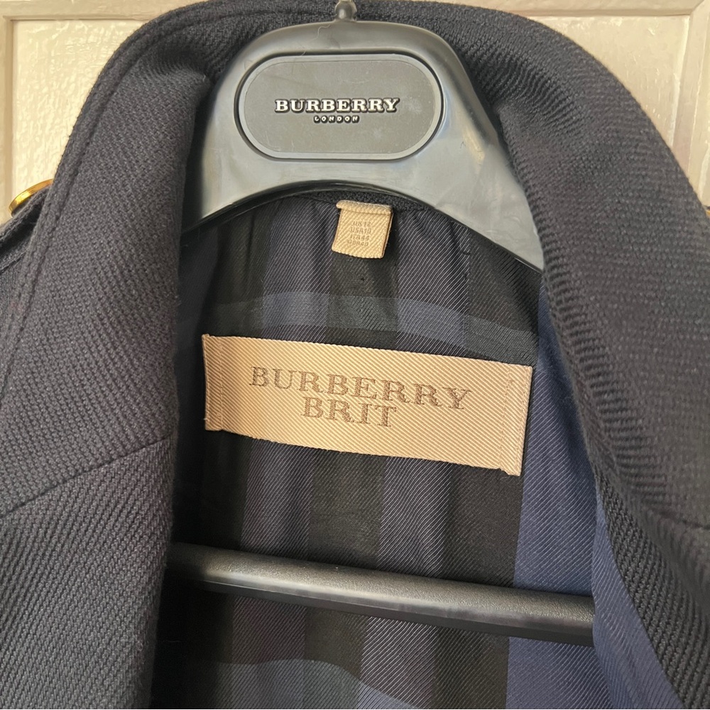 Burberry Navy Jacket with Bold Red Trim - Picture 7 of 12